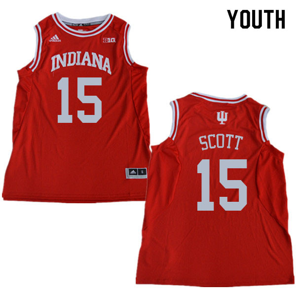 Youth #15 Sebastien Scott Indiana Hoosiers College Basketball Jerseys Sale-Red - Click Image to Close